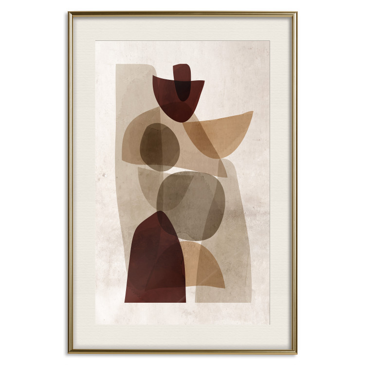 Poster Shapes Interplay - abstract figures on a beige texture background 131786 additionalImage 20