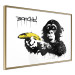 Poster Banksy: Monkey with Banana - black animal with a yellow fruit on a white background 132486 additionalThumb 12