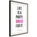 Wall Poster Life Is a Party - black and pink English quotes on a white background 134186 additionalThumb 3