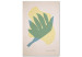 Canvas Print Love Nature - Pastel Abstraction in the Scandinavian style with a leaf on the shape of a rising bird and an inscription in English 134986