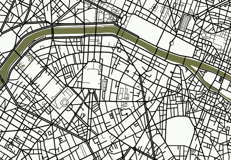 Canvas Paris Arterie - French capital center plan with Seine selection 135086 additionalImage 5