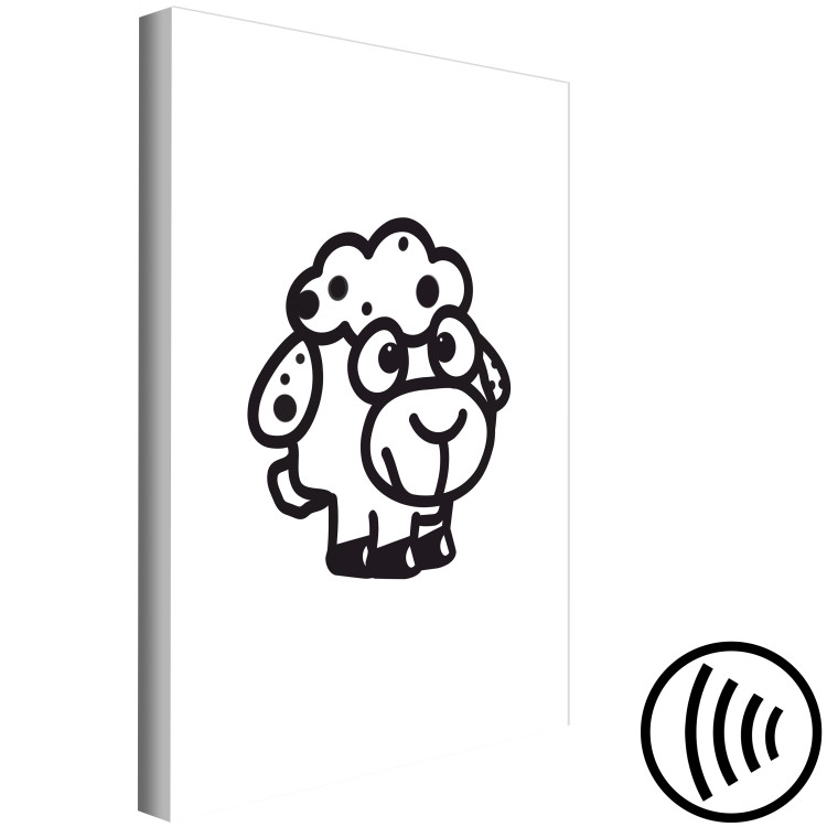 Canvas Sheep - drawing image of a smiling animal on a white background 135186 additionalImage 6