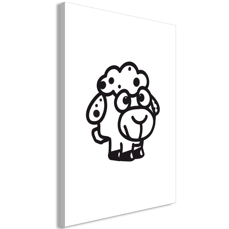 Canvas Sheep - drawing image of a smiling animal on a white background 135186 additionalImage 2