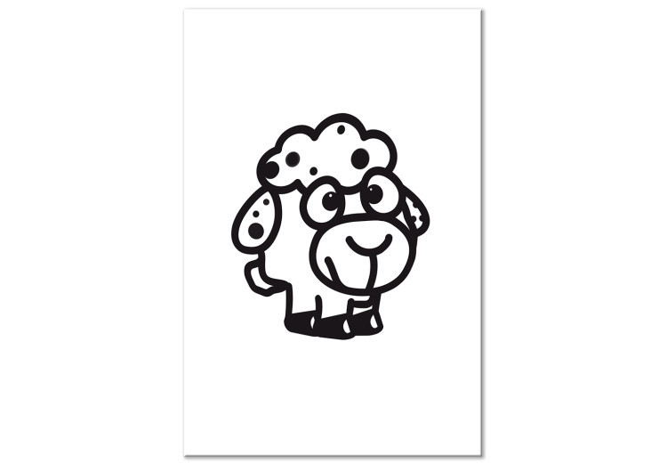 Canvas Sheep - drawing image of a smiling animal on a white background 135186