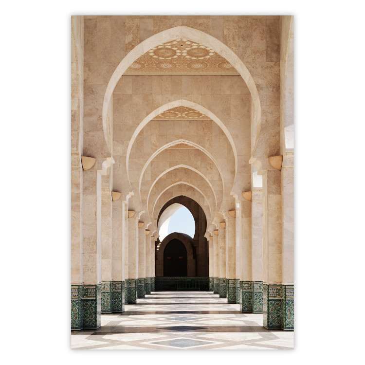 Wall Poster Mosque in Casablanca - architectural composition of a building with columns 135786