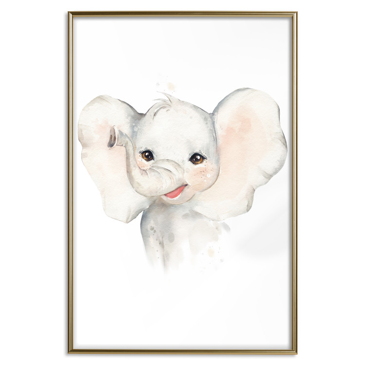 Wall Poster Happy Elephant - a cute composition for children with a wild animal 136386 additionalImage 9
