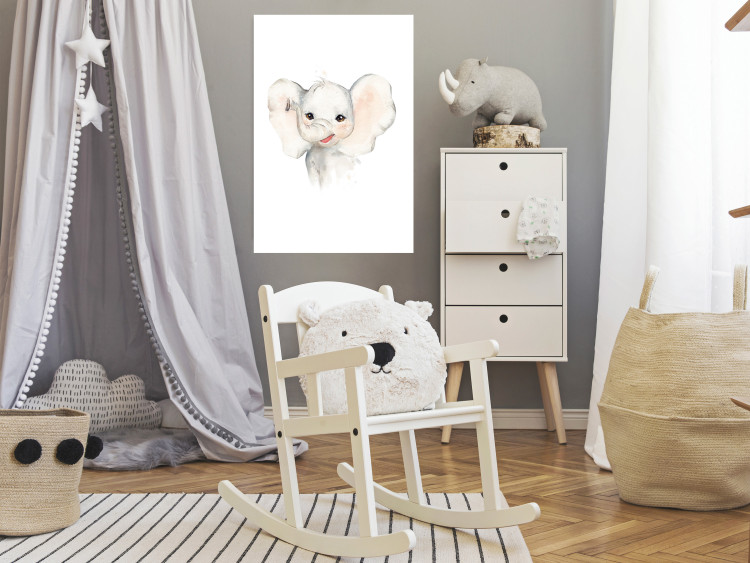 Wall Poster Happy Elephant - a cute composition for children with a wild animal 136386 additionalImage 18