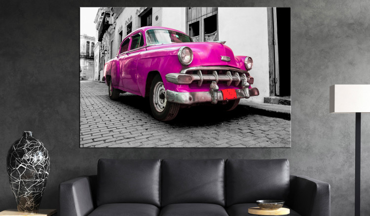 Large canvas print Cuban Classic Car (Pink) [Large Format] 137586 additionalImage 5