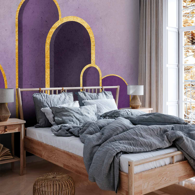 Wall Mural Ametryn portal - modern graphics in shades of violet with an abstract motif 138286 additionalImage 2