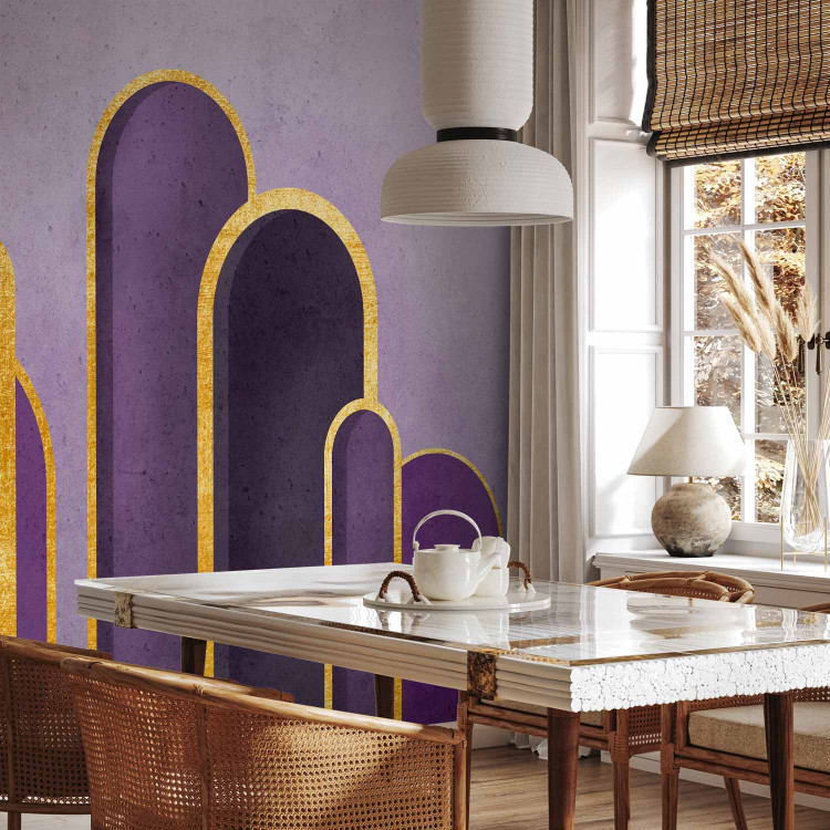 Wall Mural Ametryn portal - modern graphics in shades of violet with an abstract motif 138286 additionalImage 4