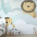 Wall Mural Animals - lion tiger rabbit with friends in clouds for children 138686 additionalThumb 4