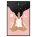 Wall Poster Morning Yoga - meditating woman drifting into thoughts in a dark cosmos 138886 additionalThumb 3