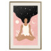 Wall Poster Morning Yoga - meditating woman drifting into thoughts in a dark cosmos 138886 additionalThumb 8