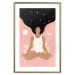 Wall Poster Morning Yoga - meditating woman drifting into thoughts in a dark cosmos 138886 additionalThumb 7