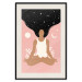 Wall Poster Morning Yoga - meditating woman drifting into thoughts in a dark cosmos 138886 additionalThumb 10