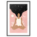 Wall Poster Morning Yoga - meditating woman drifting into thoughts in a dark cosmos 138886 additionalThumb 9