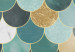 Wall Mural Good luck - background in sea colours and with gold elements 143386 additionalThumb 3
