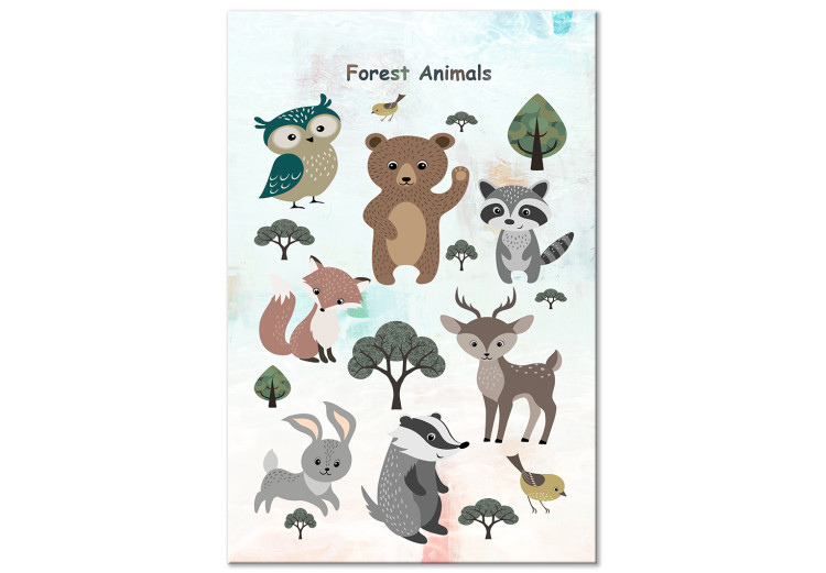 Canvas Print Forest Animals (1-piece) Vertical - cheerful composition for children 143486