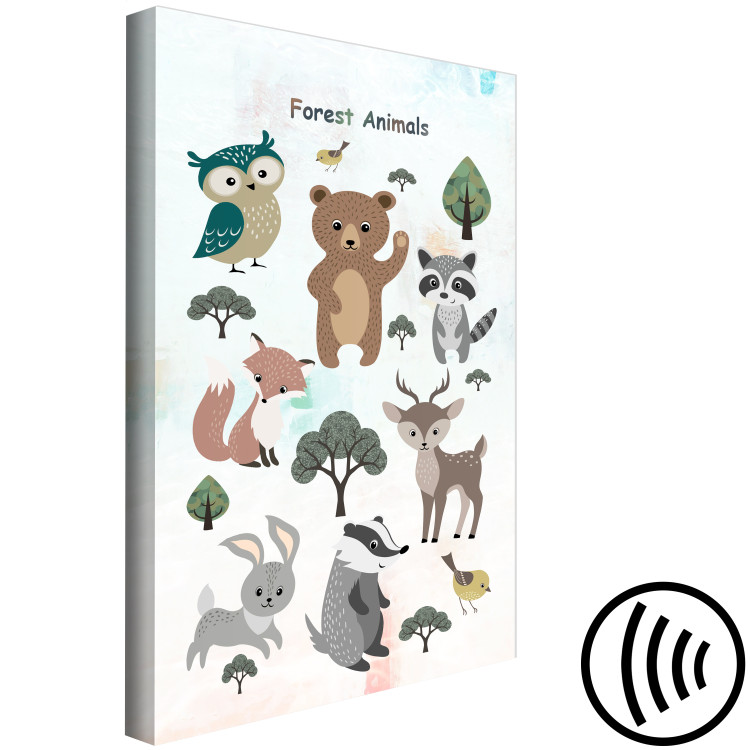 Canvas Print Forest Animals (1-piece) Vertical - cheerful composition for children 143486 additionalImage 6
