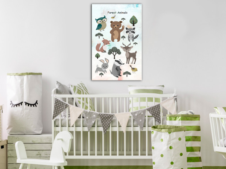 Canvas Print Forest Animals (1-piece) Vertical - cheerful composition for children 143486 additionalImage 3