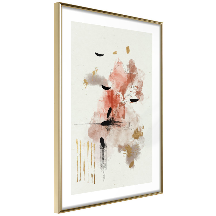 Poster Abstraction in Warm Tones - Watercolor, Traces of Color and Traces of Gold 146186 additionalImage 12