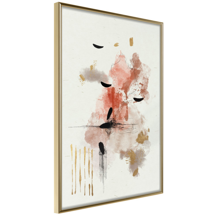 Poster Abstraction in Warm Tones - Watercolor, Traces of Color and Traces of Gold 146186 additionalImage 6