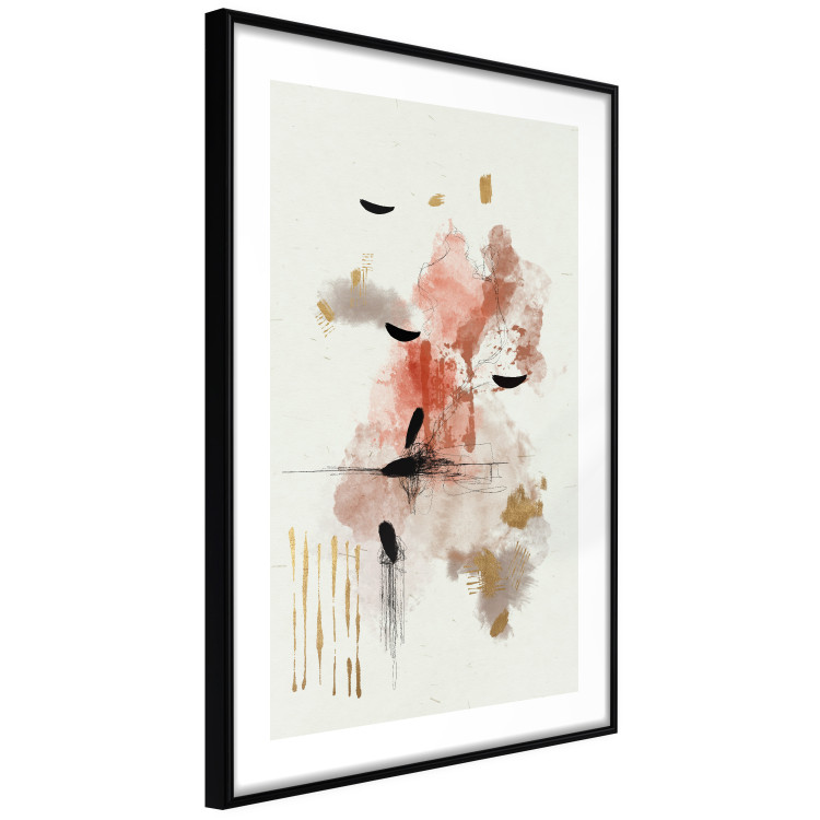 Poster Abstraction in Warm Tones - Watercolor, Traces of Color and Traces of Gold 146186 additionalImage 9