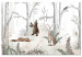 Canvas Drawn Forest - Watercolor Forest Animals with Ferns 146486