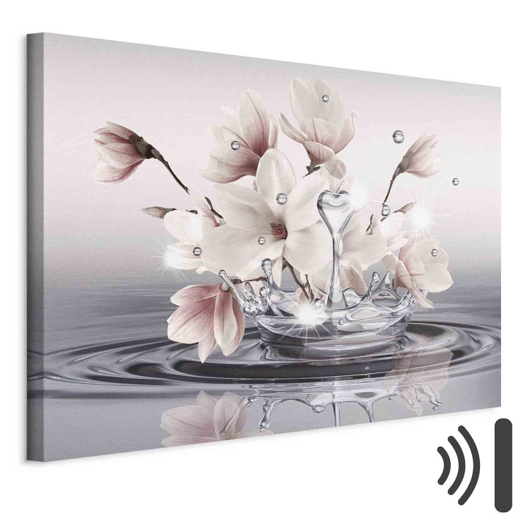 Canvas Art Print Love Nectar (1-piece) Wide - pink magnolias reflected in water 149286 additionalImage 8