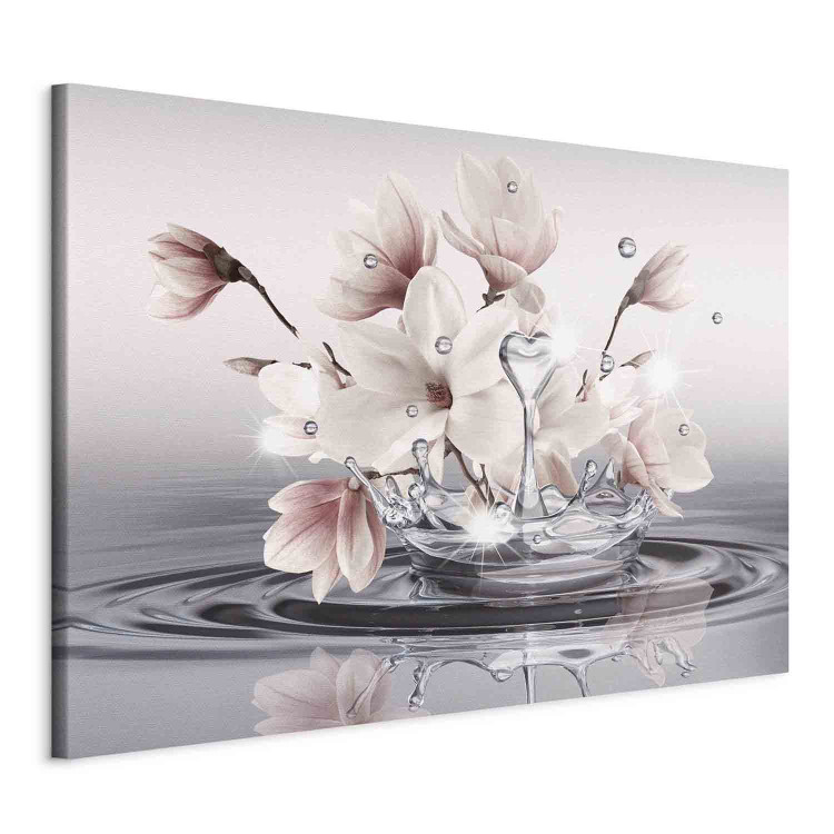 Canvas Art Print Love Nectar (1-piece) Wide - pink magnolias reflected in water 149286 additionalImage 2