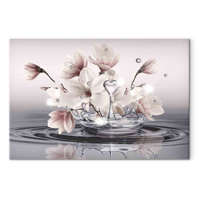 Canvas Art Print Love Nectar (1-piece) Wide - pink magnolias reflected in water 149286 additionalImage 7