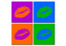 Canvas Kisses: Pop Art (4-piece) - colorful lips in street art style 149686