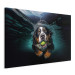 Canvas Art Print AI Bernese Mountain Dog - Floating Animal With a Ball in Its Mouth - Horizontal 150086 additionalThumb 2