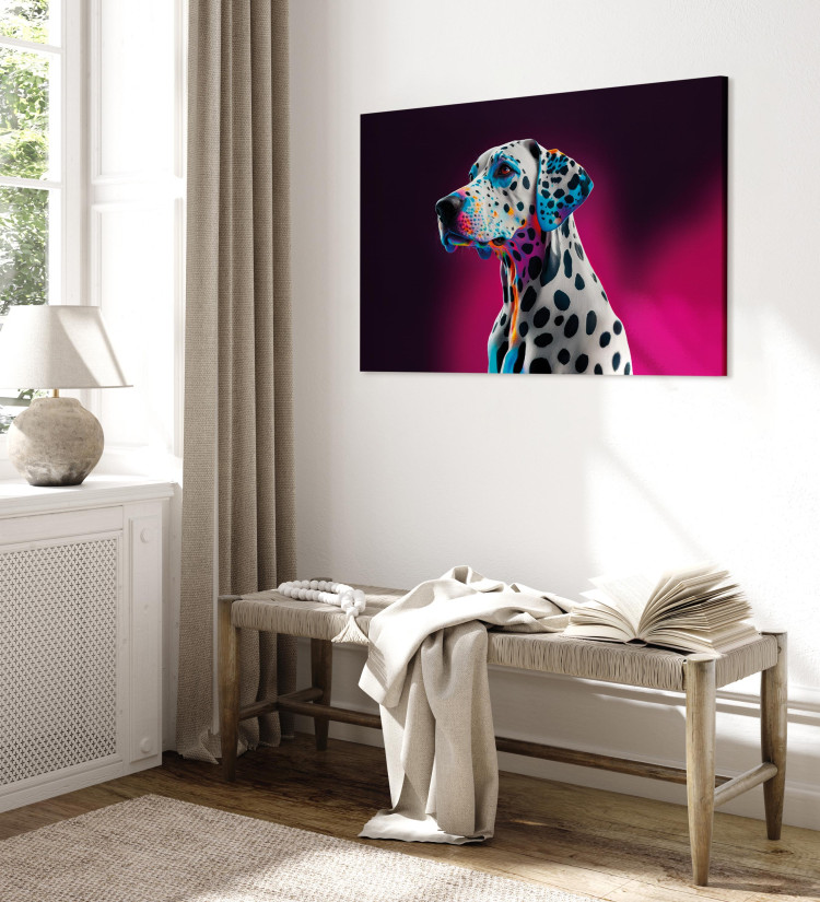 Canvas Art Print AI Dalmatian Dog - Spotted Animal in a Pink Room - Horizontal 150186 additionalImage 10