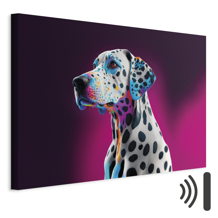 Canvas Art Print AI Dalmatian Dog - Spotted Animal in a Pink Room - Horizontal 150186 additionalImage 8