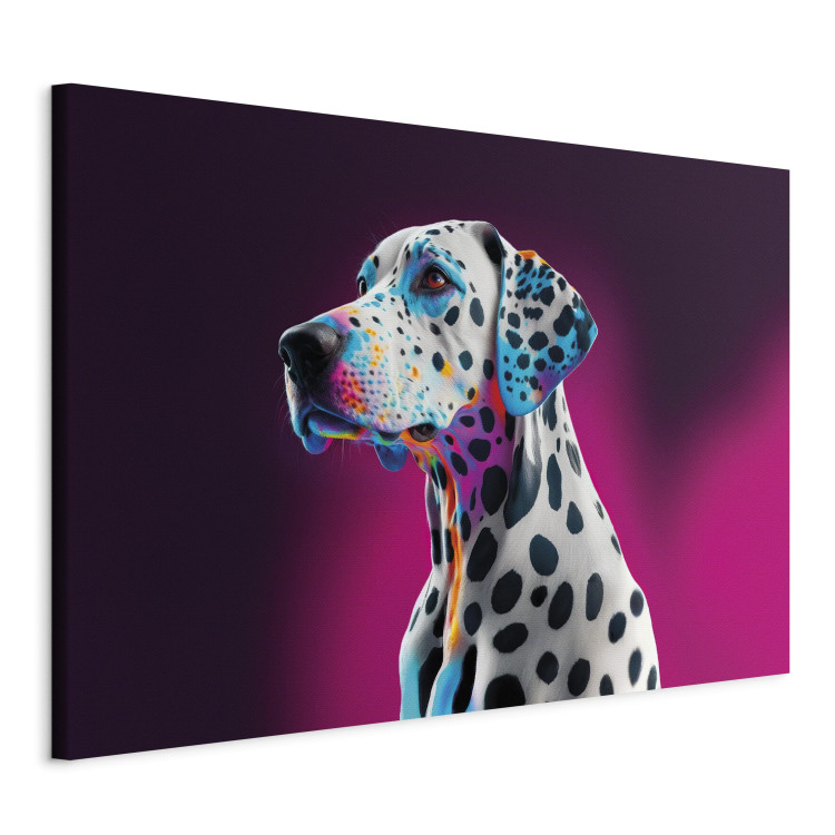 Canvas Art Print AI Dalmatian Dog - Spotted Animal in a Pink Room - Horizontal 150186 additionalImage 2