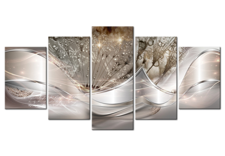 Print On Glass Abstract Gray Dandelions With Sparkles [Glass] 150586 additionalImage 2