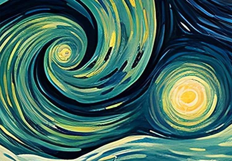 Large canvas print Starry Night - A Landscape in the Style of Van Gogh With a Smiling Moon [Large Format] 151086 additionalImage 6