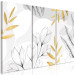 Canvas Print Magnolia Flowers - Minimalist Plants in Gray and Gold 151786 additionalThumb 2