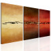 Canvas Streaks of Fantasy (3-piece) - Golden abstraction on a tricolour background 48186 additionalThumb 2