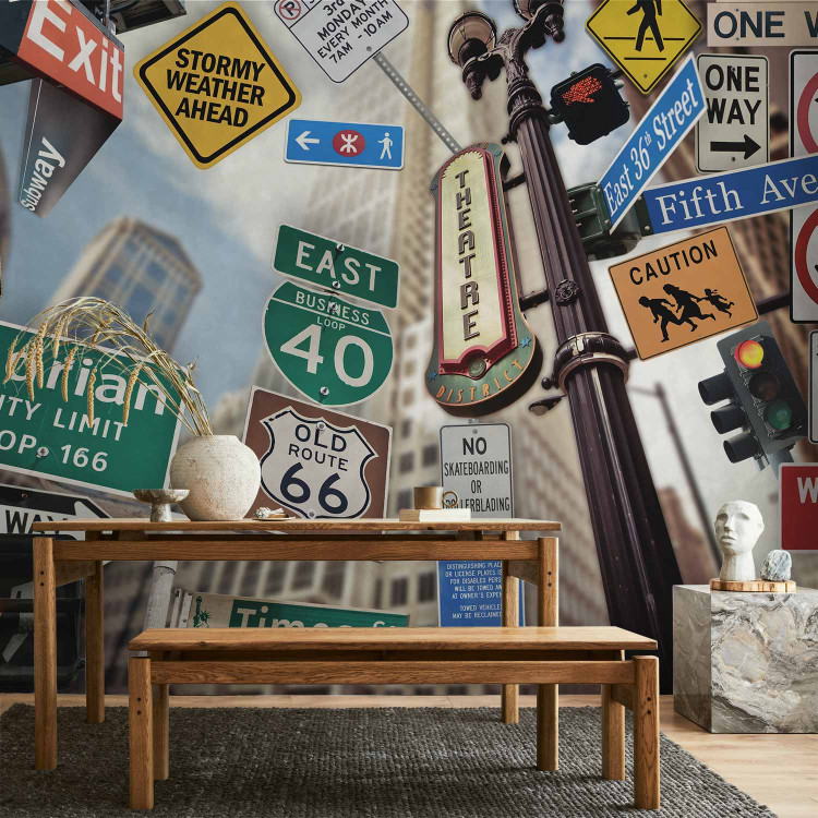 Photo Wallpaper New York Signs - Street Art with Road Signs from New York 60686 additionalImage 6