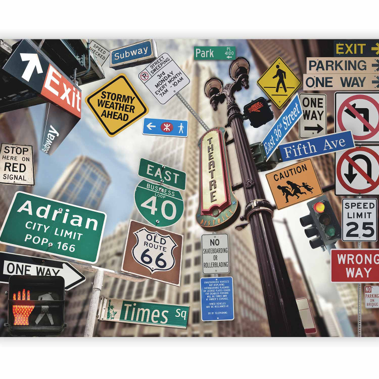 Photo Wallpaper New York Signs - Street Art with Road Signs from New York 60686 additionalImage 1