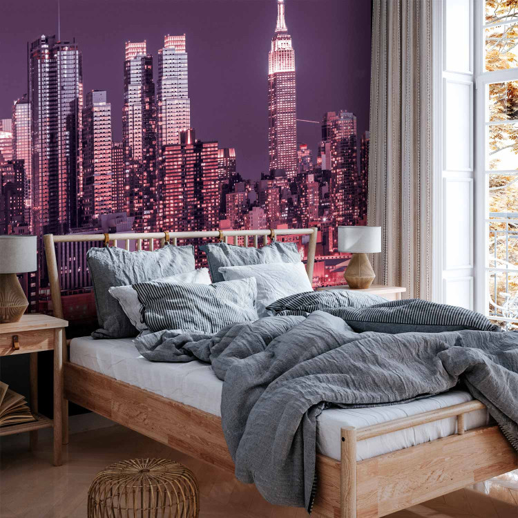 Wall Mural Purple night over Manhattan - cityscape of New York architecture 90186 additionalImage 2
