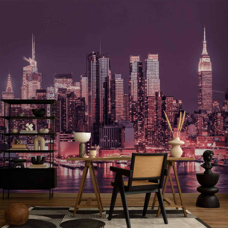 Wall Mural Purple night over Manhattan - cityscape of New York architecture 90186 additionalImage 4