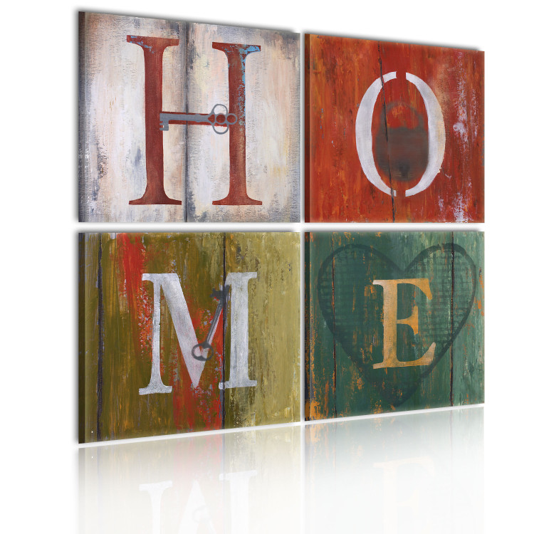 Canvas Welcome Home - Rustic Wooden Sign with English Home Sign 97786 additionalImage 2