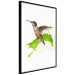 Wall Poster Hummingbird in Flight - Brown bird and spilled paint in green color 114396 additionalThumb 4