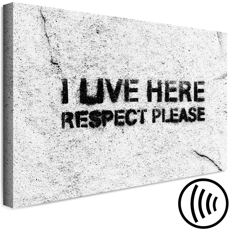 Canvas Art Print Clear Message (1-part) - Black and White Background on Texture 115096 additionalImage 6