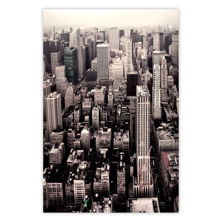 Poster Sepia Manhattan - New York architecture seen from a bird's eye view 116696