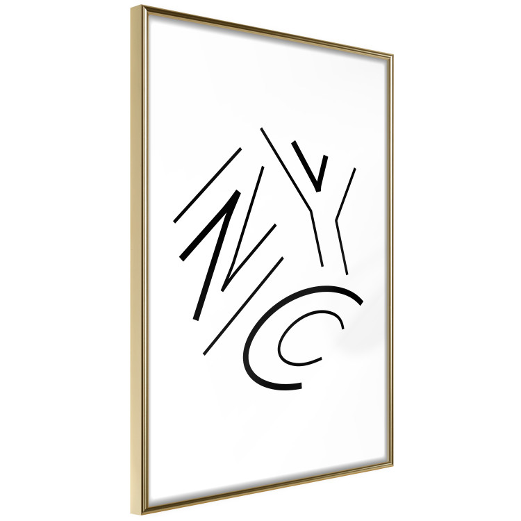 Wall Poster NYC - black and white minimalist composition with the acronym of a US city 117396 additionalImage 6