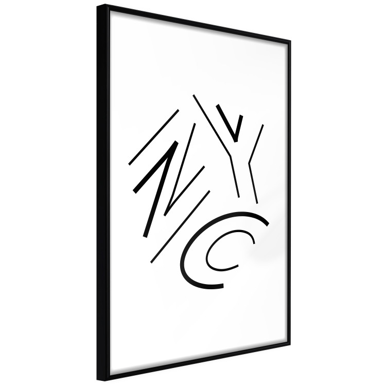 Wall Poster NYC - black and white minimalist composition with the acronym of a US city 117396 additionalImage 11